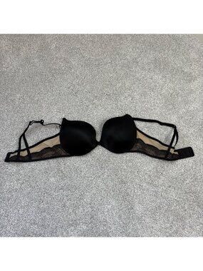 Maidenform Love the Lift Black Push-Up Lace Bra 36B Adjustable Straps DM9900
